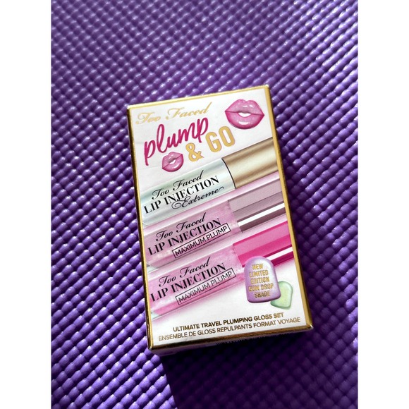 Too Faced Plump & Go Travel Plumping Gloss Set Limited Edition 2023 NEW in Box - Picture 1 of 4